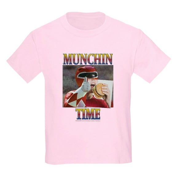 CafePress - Power Rangers Munchin Time Kids T Shirt - Light Classic Kids Graphic, Short Sleeve T-Shirt, Sizes XS-XL