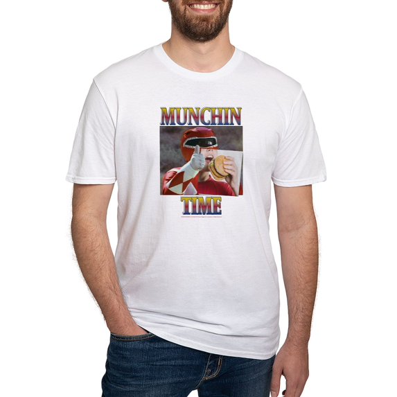 CafePress - Power Rangers Munchin Time Men's Classic T Shirt - Fitted T-Shirt, Vintage Fit Soft Cotton Tee
