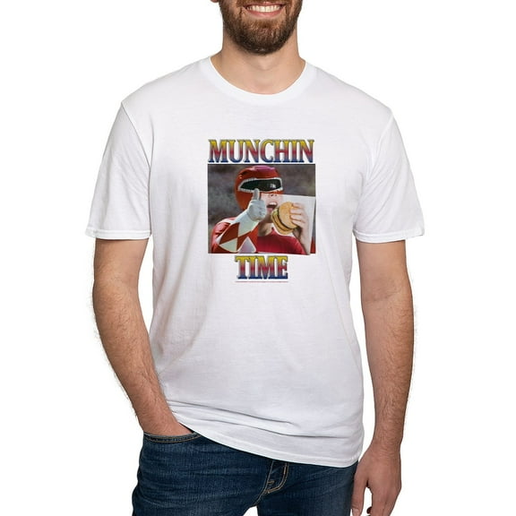 CafePress - Power Rangers Munchin Time Men's Classic T Shirt - Fitted T-Shirt, Vintage Fit Soft Cotton Tee