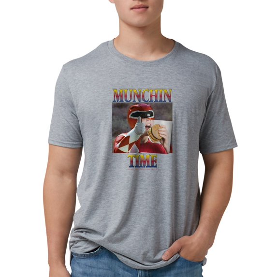 CafePress - Power Rangers Munchin Time Men's Deluxe T Shirt - Mens Tri-blend T-Shirt