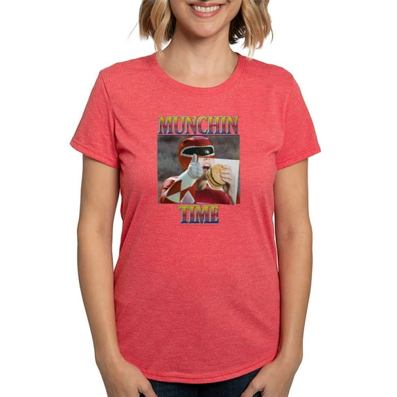 CafePress - Power Rangers Munchin Time Women's Deluxe T Shirt - Womens Tri-blend T-Shirt