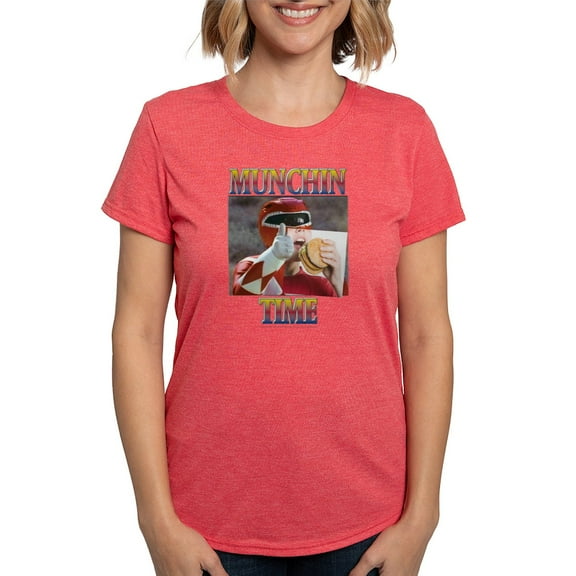 CafePress - Power Rangers Munchin Time Women's Deluxe T Shirt - Womens Tri-blend T-Shirt