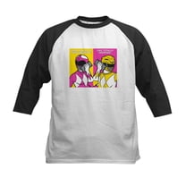 CafePress - Power Rangers On Their Cell Kids Baseball T Shirt - Kids Cotton Baseball Jersey, 3/4 Sleeve Shirt