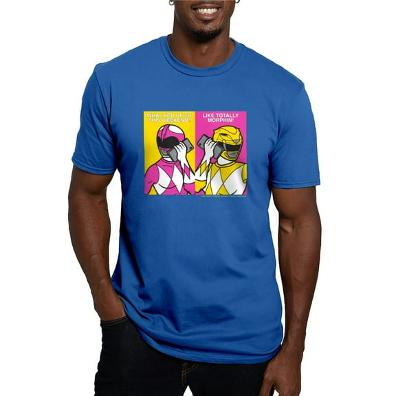 CafePress - Power Rangers On Their Cell Men's Classic T Shirt - Men's Fitted T-Shirt