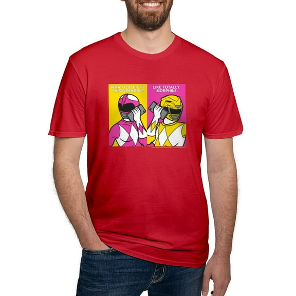 CafePress - Power Rangers On Their Cell Men's Classic T Shirt - Men's Fitted T-Shirt