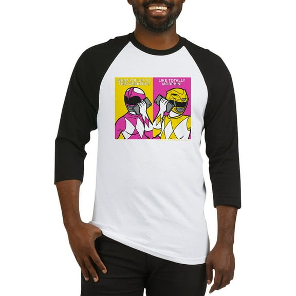 CafePress - Power Rangers On Their Cell P - Cotton Baseball Jersey, 3/4 Raglan Sleeve Shirt