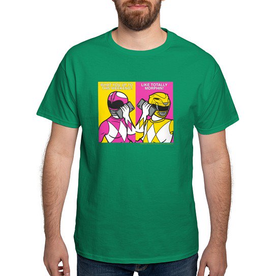 CafePress - Power Rangers On Their Cell Ph Men's Value T Shirt - Men's Classic Cotton T-Shirts