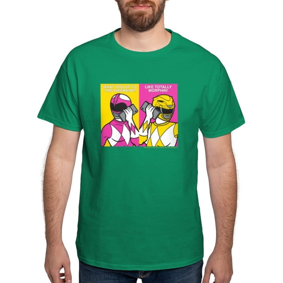CafePress - Power Rangers On Their Cell Ph Men's Value T Shirt - Men's Classic Graphic Cotton T-Shirt