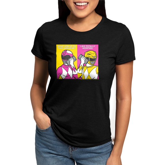CafePress - Power Rangers On Their Cell Women's Deluxe T Shirt - Womens Tri-blend T-Shirt