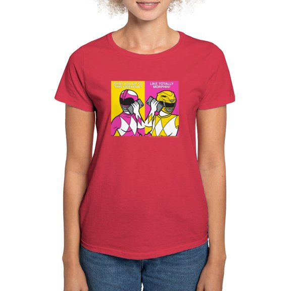 CafePress - Power Rangers On Their Cell Women's Value T Shirt - Women's Traditional Fit Dark T-Shirt