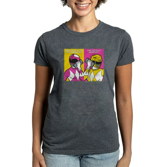 CafePress - Power Rangers On Their Cell Women's Value T Shirt - Women's Traditional Fit Dark T-Shirt