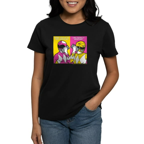 CafePress - Power Rangers On Their Cell Women's Value T Shirt - Women's Traditional Fit Dark T-Shirt