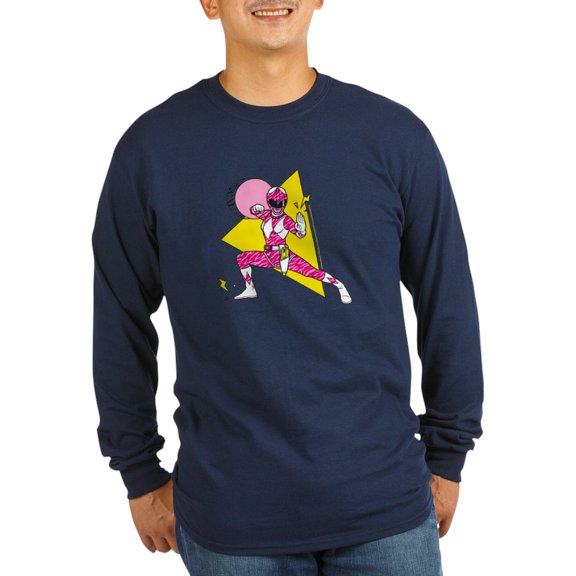 CafePress - Power Rangers Pink Range Men's Long Sleeve T Shirt - Long Sleeve Dark T-Shirt