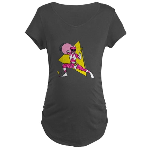 CafePress - Power Rangers Pink Range Women's Maternity T Shirt - Maternity Dark T-Shirt