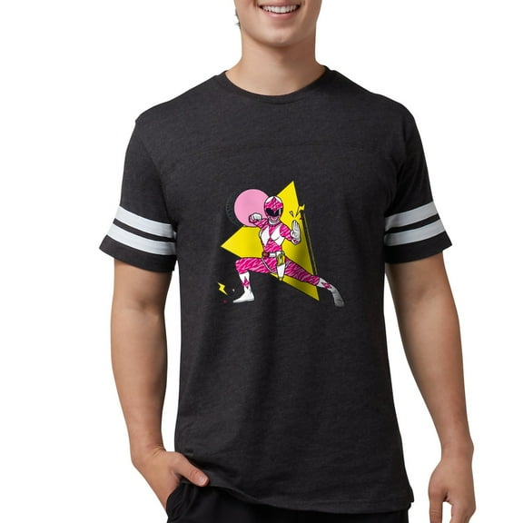 CafePress - Power Rangers Pink Ranger D Men's Football T Shirt - Mens Football Shirt