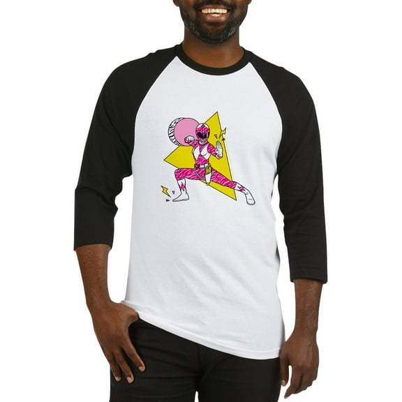 CafePress - Power Rangers Pink Ranger Def - Cotton Baseball Jersey, 3/4 Raglan Sleeve Shirt