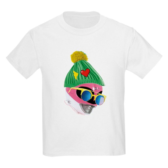 CafePress - Power Rangers Pink Ranger Wearing A K Kids T Shirt - Light T-Shirt Kids XS-XL