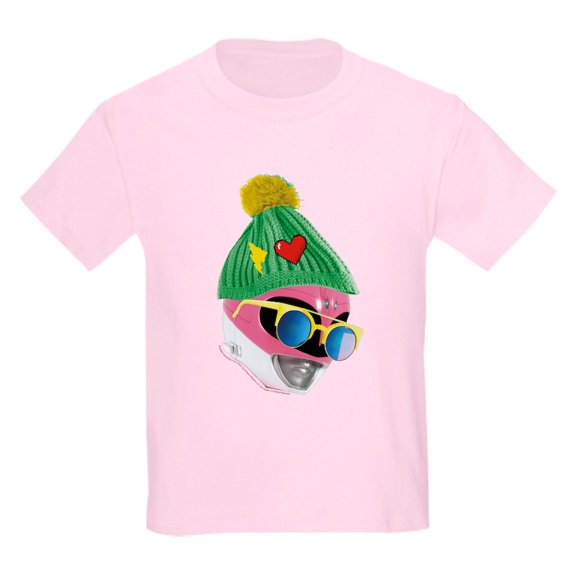 CafePress - Power Rangers Pink Ranger Wearing A K Kids T Shirt - Light T-Shirt Kids XS-XL