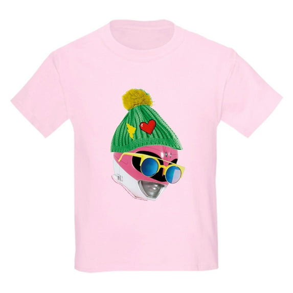 CafePress - Power Rangers Pink Ranger Wearing A K Kids T Shirt - Light T-Shirt Kids XS-XL