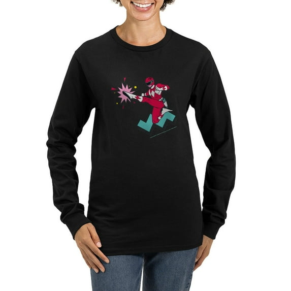 CafePress - Power Rangers Red Rang Women's Long Sleeve T Shirt - Women's Long Sleeve Graphic Tee Casual Fit