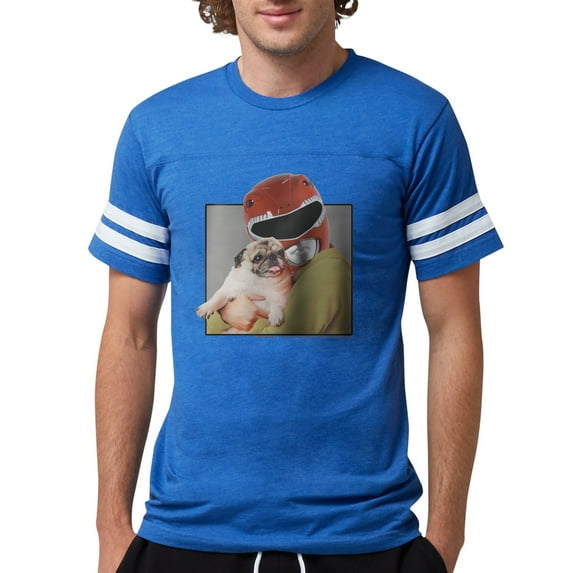 CafePress - Power Rangers Red Ranger Cu Men's Football T Shirt - Mens Football Shirt
