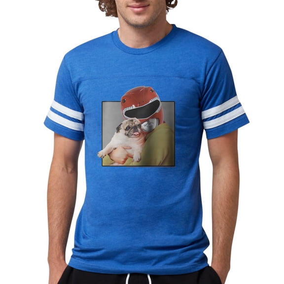 CafePress - Power Rangers Red Ranger Cu Men's Football T Shirt - Mens Football Shirt