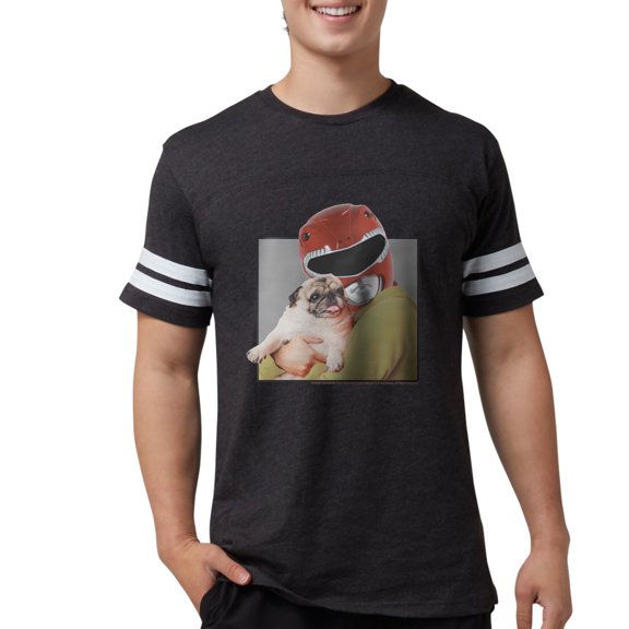 CafePress - Power Rangers Red Ranger Cu Men's Football T Shirt - Mens Football Shirt