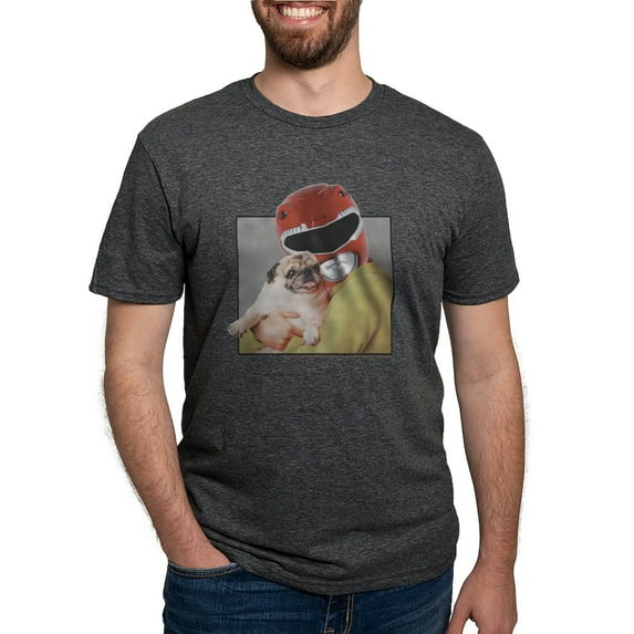 CafePress - Power Rangers Red Ranger Cudd Men's Deluxe T Shirt - Mens Tri-blend T-Shirt