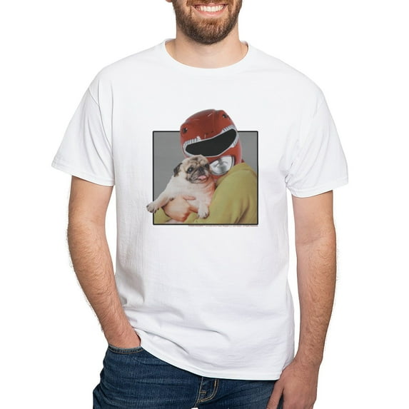 CafePress - Power Rangers Red Ranger Cuddl Men's Value T Shirt - Men's White Classic Cotton T-Shirts