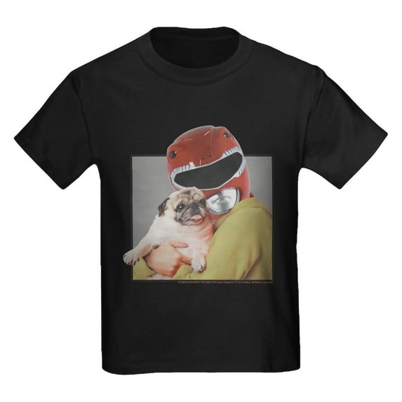 CafePress - Power Rangers Red Ranger Cuddling A P Kids T Shirt - Dark T-Shirt Kids XS-XL
