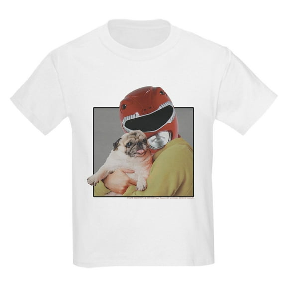 CafePress - Power Rangers Red Ranger Cuddling A P Kids T Shirt - Light T-Shirt Kids XS-XL