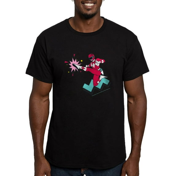 CafePress - Power Rangers Red Ranger Kic Men's Classic T Shirt - Men's Fitted T-Shirt