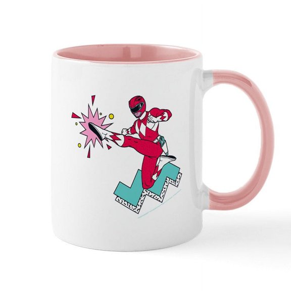 CafePress - Power Rangers Red Ranger Kicking - 11 oz Ceramic Mug - Novelty Coffee Tea Cup