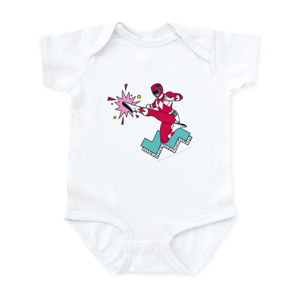 CafePress - Power Rangers Red Ranger Kicking - Baby Light Bodysuit, Size Newborn - 24 Months