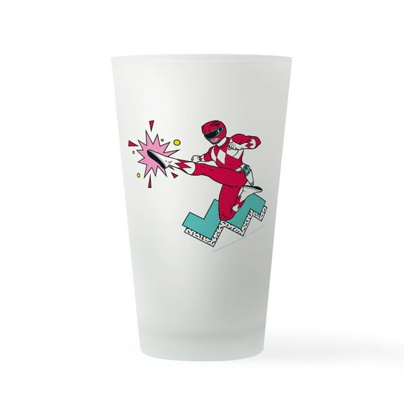 CafePress - Power Rangers Red Ranger Kicking - Pint Glass, Drinking Glass, 16 oz. CafePress