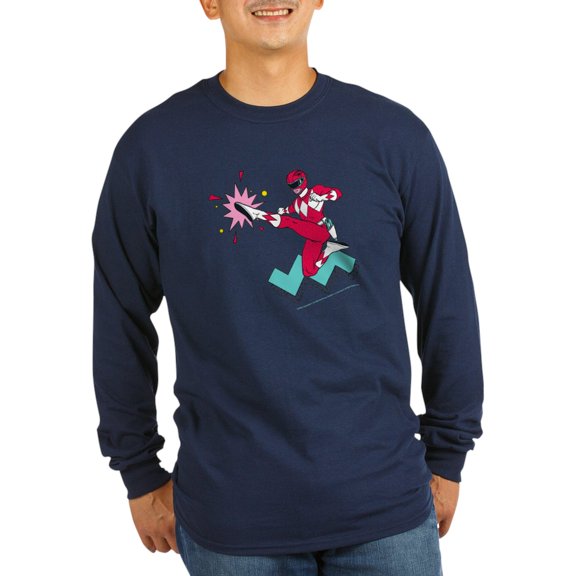 CafePress - Power Rangers Red Ranger Men's Long Sleeve T Shirt - Long Sleeve Dark T-Shirt