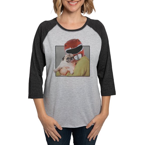 CafePress - Power Rangers Red Ranger Women's Baseball T Shirt - Womens Baseball Tee