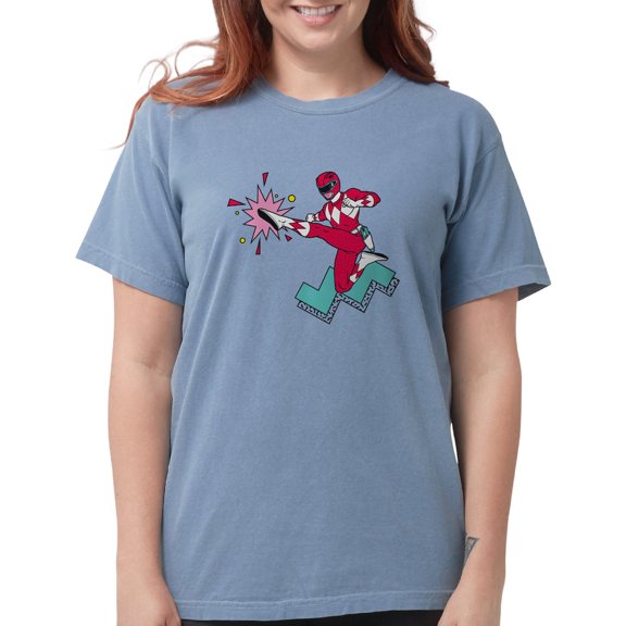 CafePress - Power Rangers Red Women's Comfort Colors® T Shirt - Womens Comfort Colors® Shirt