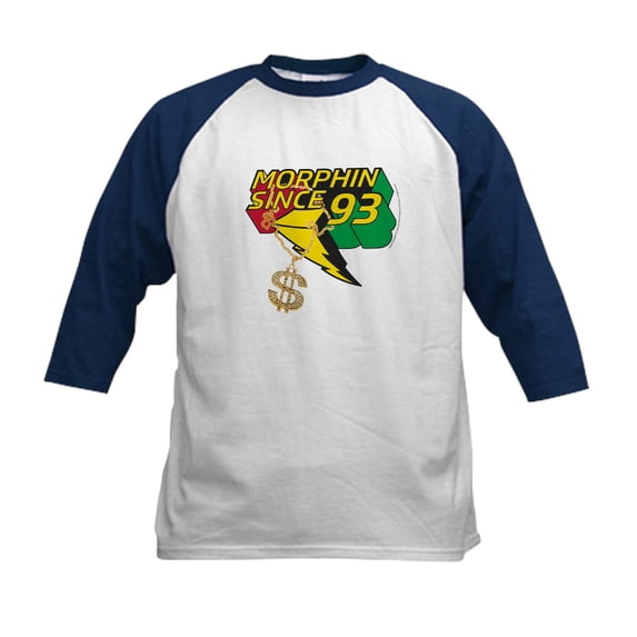 CafePress - Power Rangers Since 93 Kids Baseball T Shirt - Kids Cotton Baseball Jersey, 3/4 Sleeve Shirt