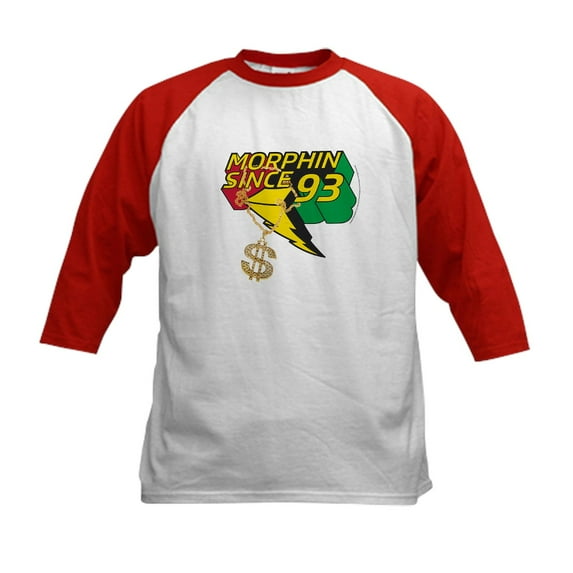 CafePress - Power Rangers Since 93 Kids Baseball T Shirt - Kids Cotton Baseball Jersey, 3/4 Sleeve Shirt