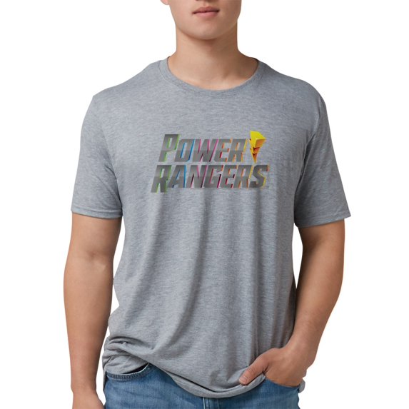 CafePress - Power Rangers Stacked Logo Men's Deluxe T Shirt - Mens Tri-blend T-Shirt