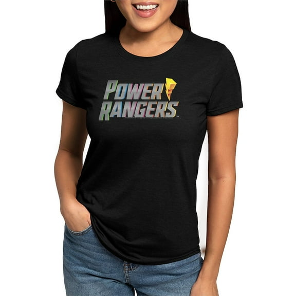 CafePress - Power Rangers Stacked Logo Women's Deluxe T Shirt - Womens Tri-blend T-Shirt
