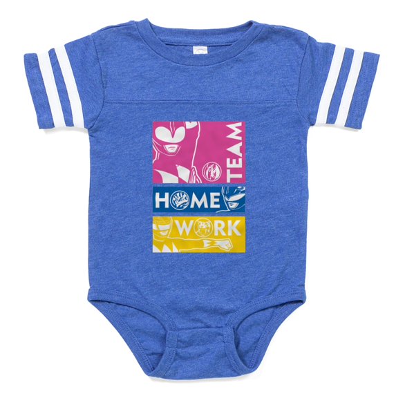 CafePress - Power Rangers Team Home Wor - Cute Infant Baby Football Bodysuit