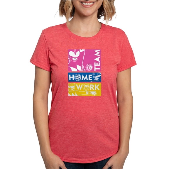 CafePress - Power Rangers Team Home Wor Women's Deluxe T Shirt - Womens Tri-blend T-Shirt