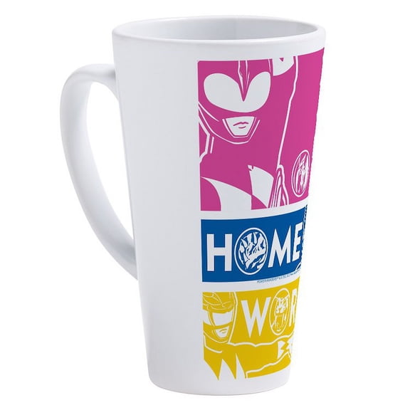 CafePress - Power Rangers Team Home Work - 17 Oz White Ceramic Latte Mug