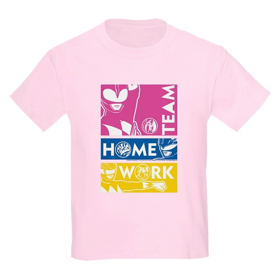 CafePress - Power Rangers Team Home Work Kids T Shirt - Light T-Shirt Kids XS-XL