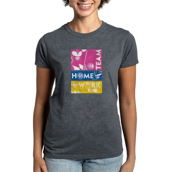 CafePress - Power Rangers Team Home Work Women's Value T Shirt - Women's Traditional Fit Dark T-Shirt