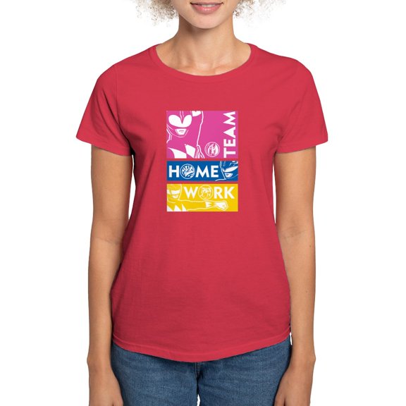 CafePress - Power Rangers Team Home Work Women's Value T Shirt - Women's Traditional Fit Dark T-Shirt