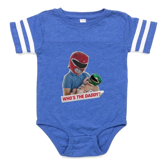 CafePress - Power Rangers Who's The Dad - Cute Infant Baby Football Bodysuit