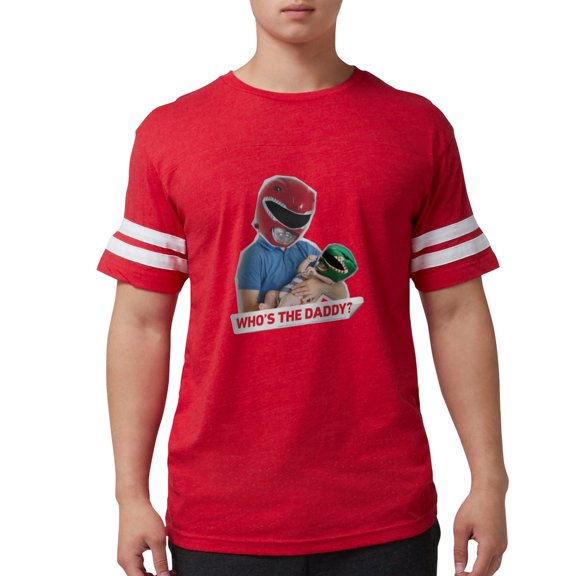 CafePress - Power Rangers Who's The Dad Men's Football T Shirt - Mens Football Shirt
